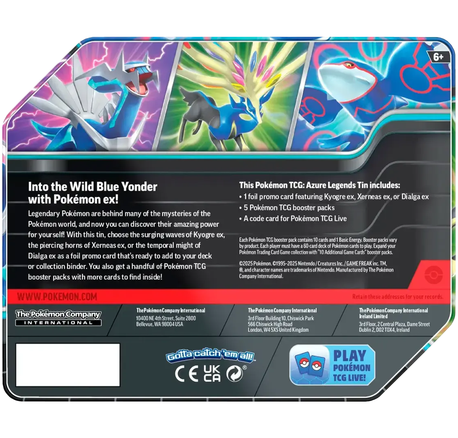 Dialga Azure Legends Tin